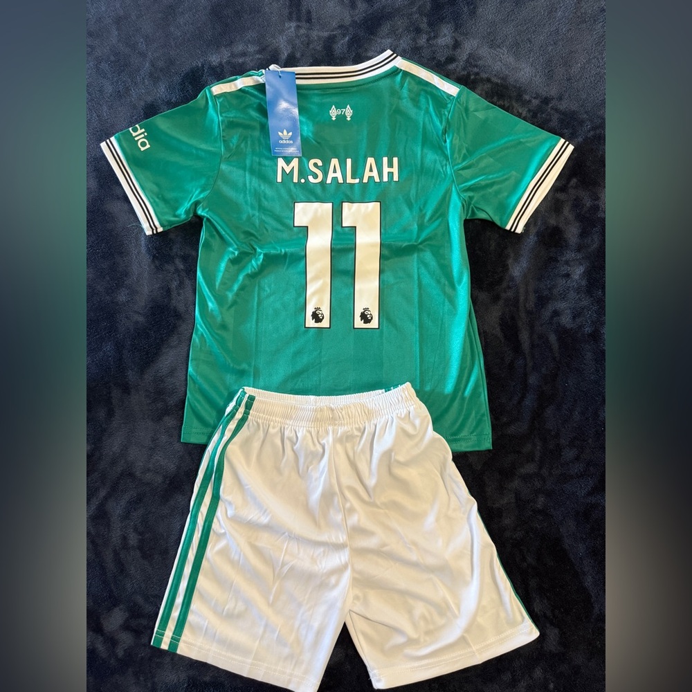 Liverpool Jersey 3rd Kids soccer jersey set #Size 20-28# M.Salah 11 # NWT - Picture 2 of 3